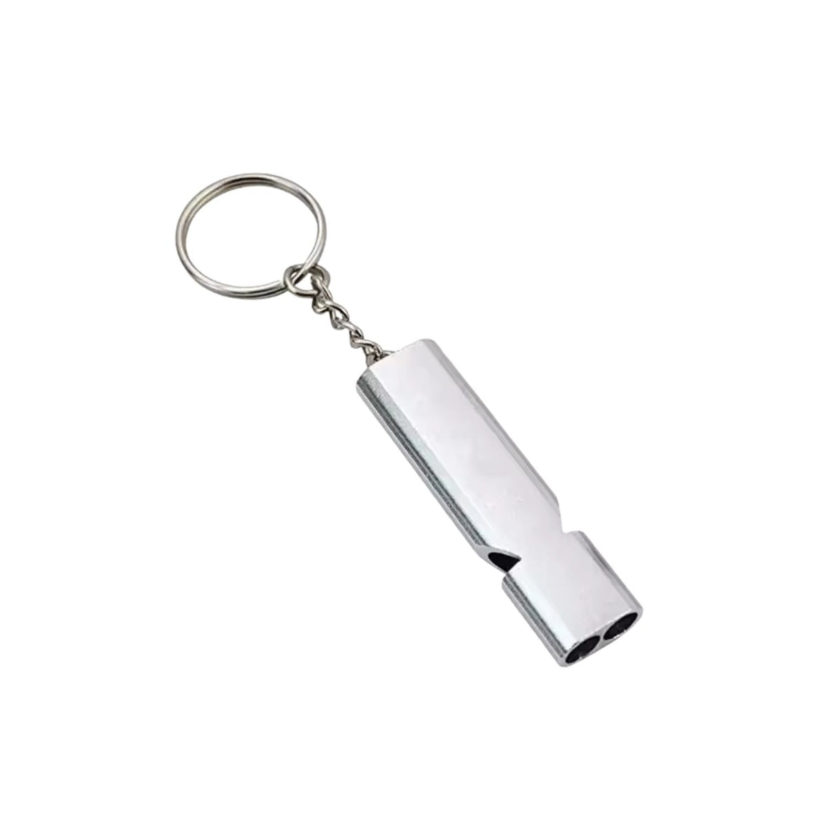 Silbato de emergencia de acero inoxidable con llavero, para outdoor