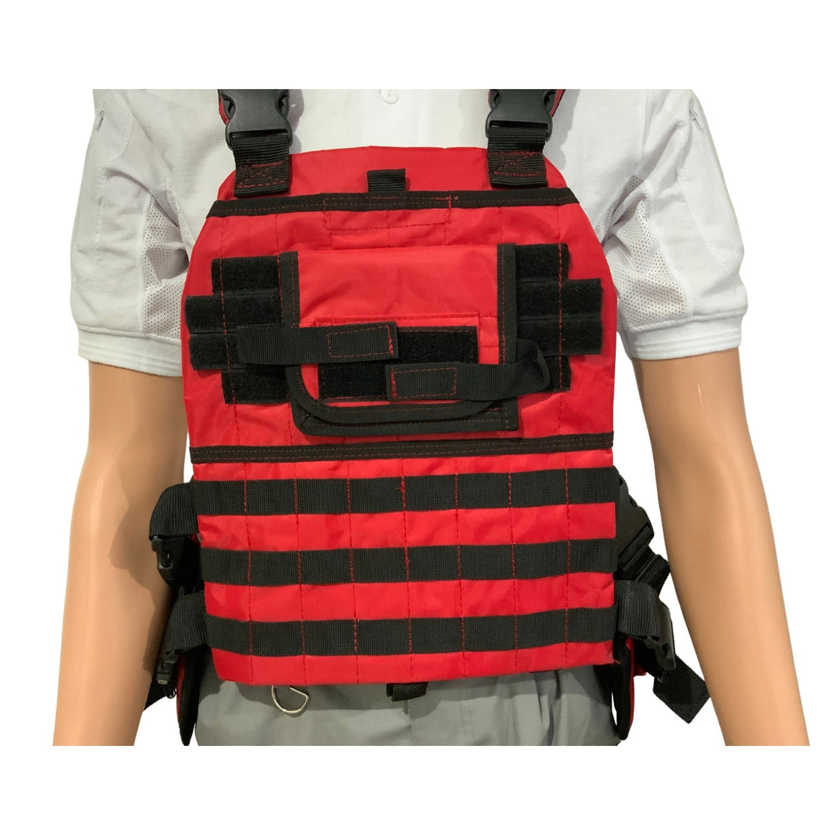 Chaleco modular rojo MOLLE para rescate y paramédicos, con asa de arrastre - foto 2
