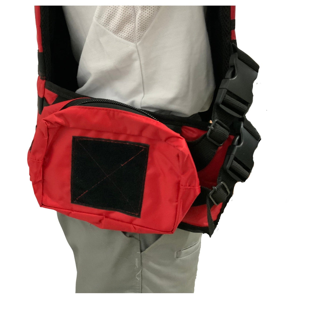 Chaleco modular rojo MOLLE para rescate y paramédicos, con asa de arrastre - foto 3