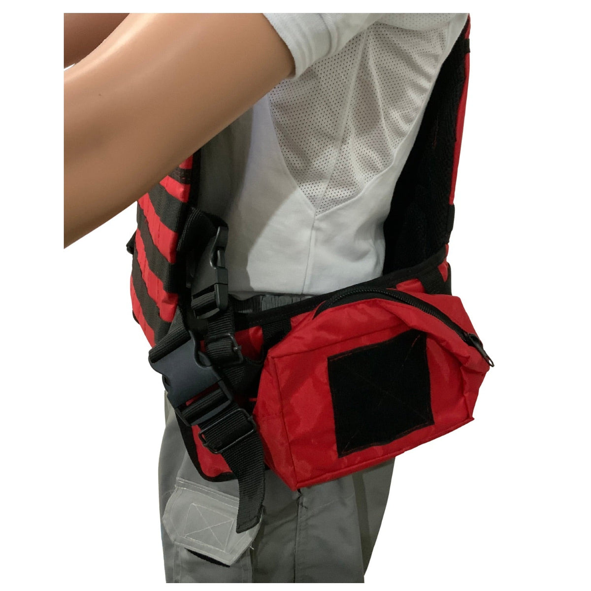 Chaleco modular rojo MOLLE para rescate y paramédicos, con asa de arrastre - foto 4