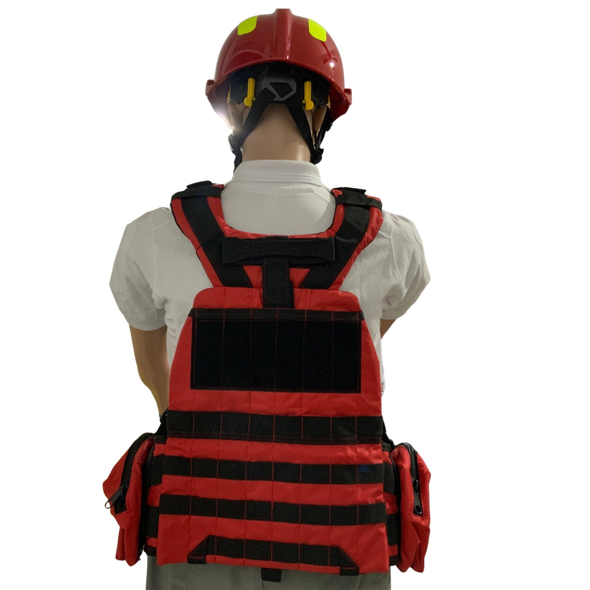 Chaleco modular rojo MOLLE para rescate y paramédicos, con asa de arrastre - foto 5