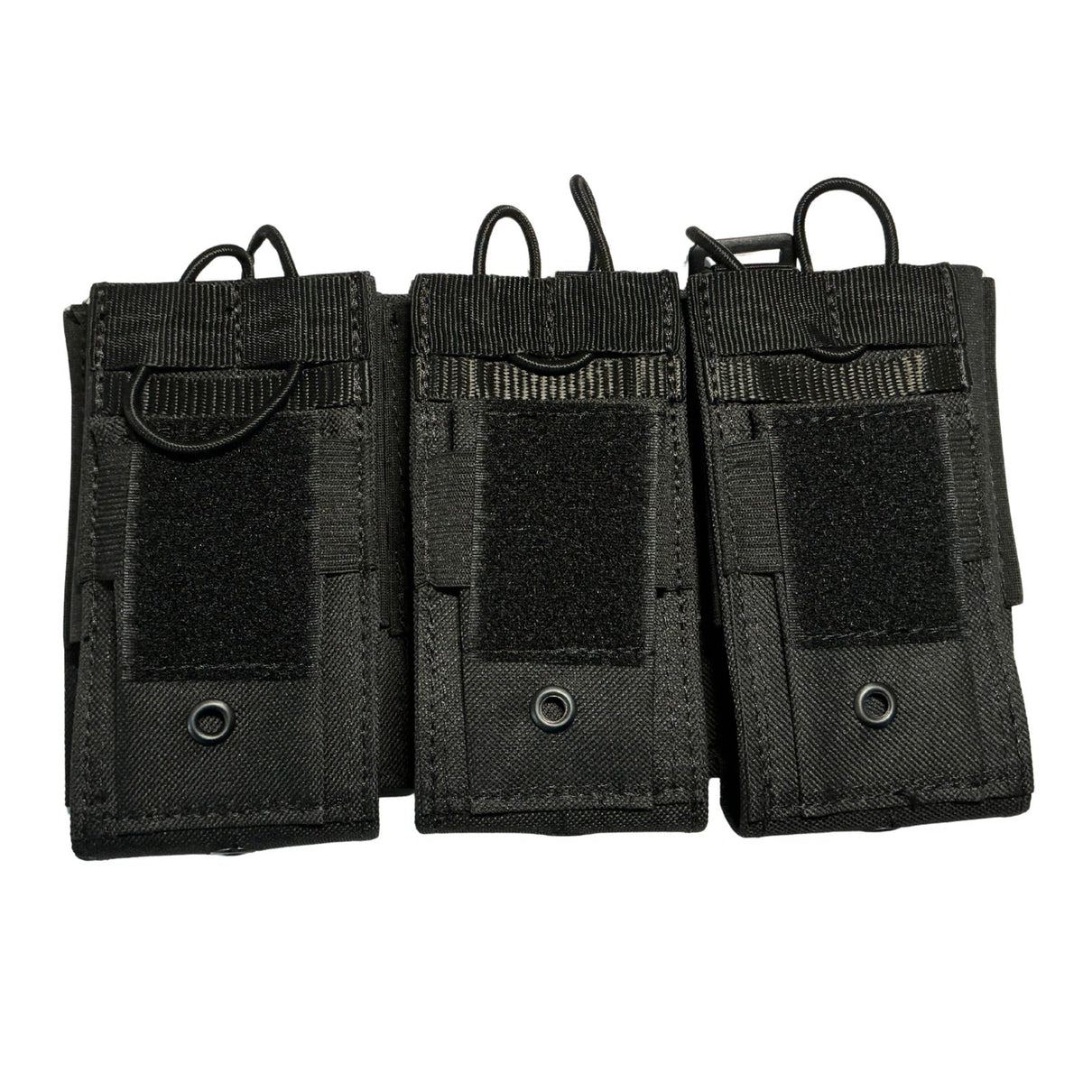 Portacargadores triple MOLLE de nylon con cierre elástico y drenaje