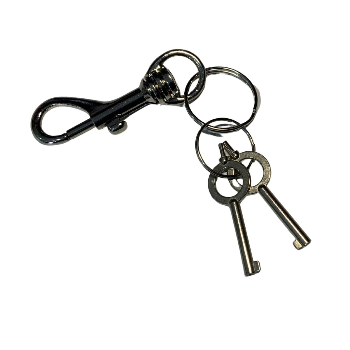 Llaves universales para esposas con mosquetón y 2 anillos, 14 cm