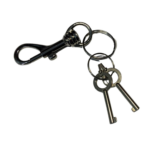Llaves universales para esposas con mosquetón y 2 anillos, 14 cm