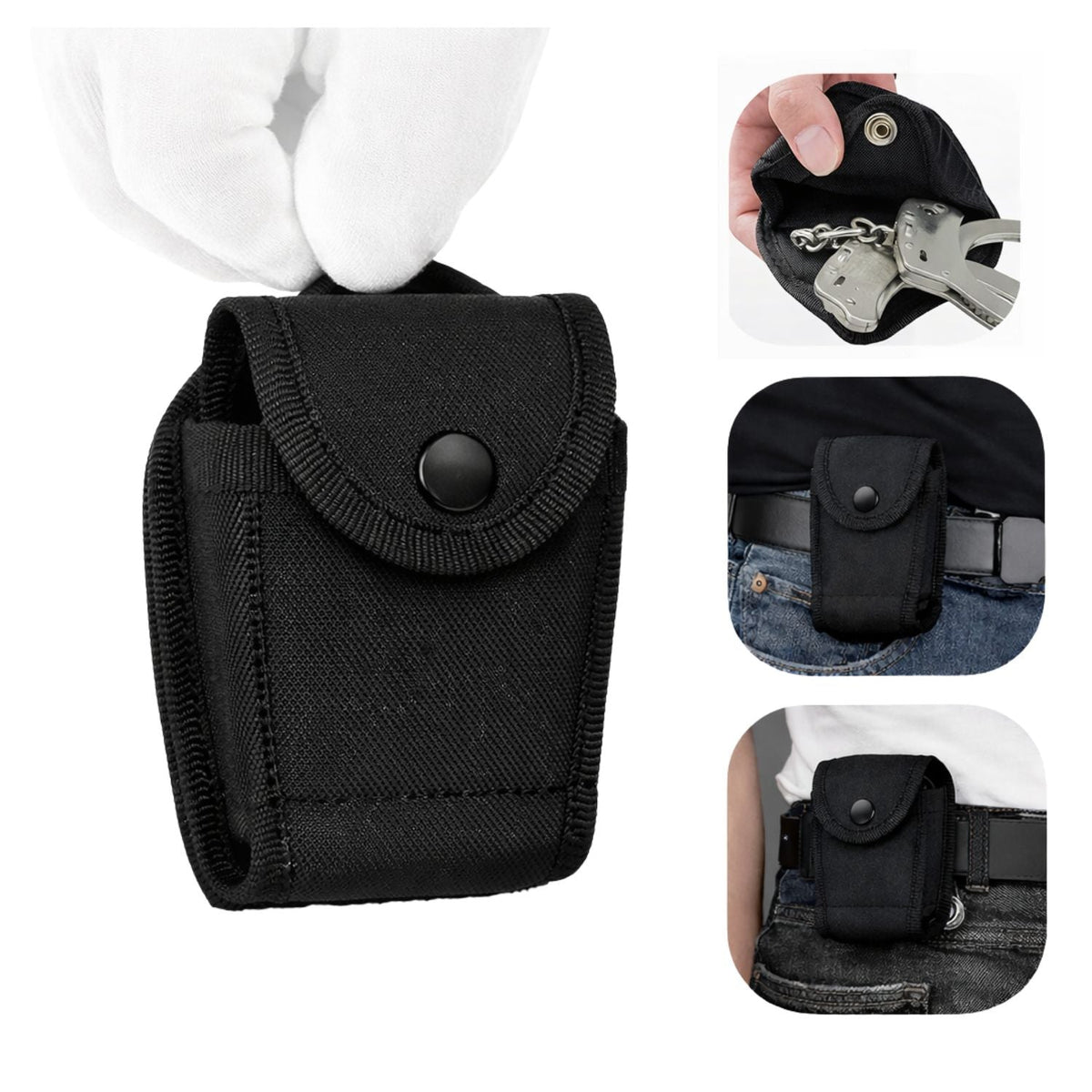 Funda porta esposas de nylon con broche y contactel para cinturón - foto 4