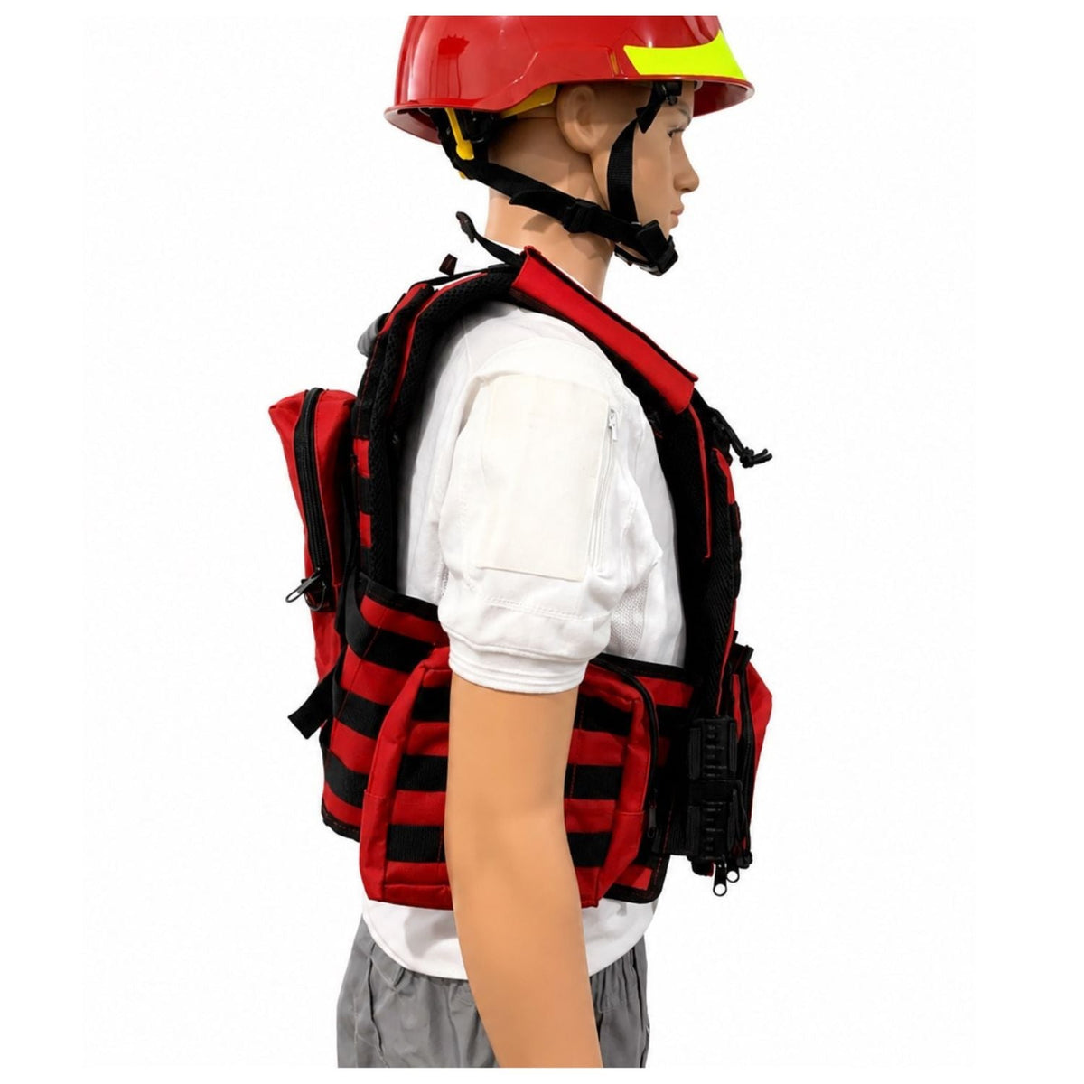 Chaleco paramédico rojo con MOLLE y múltiples compartimentos - foto 4