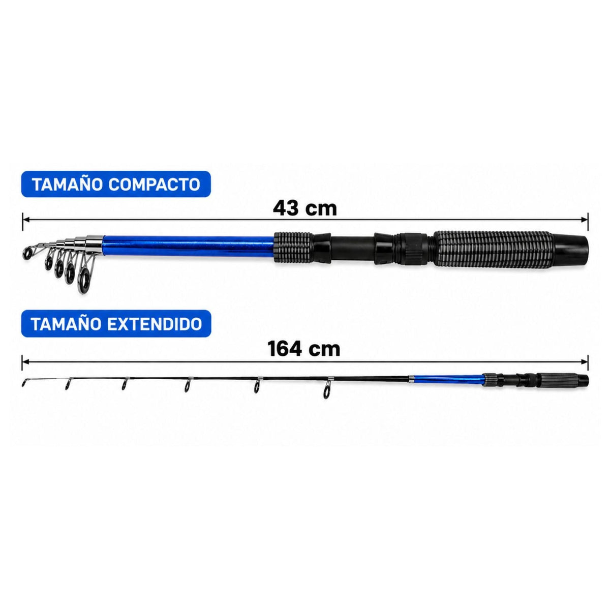 Kit de pesca portátil con caña de 164 cm, carrete spinning y accesorios - foto 3