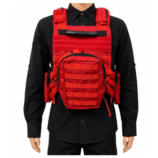 Chaleco táctico para paramédico y brigadistas con MOLLE y bolsillos (SN274)