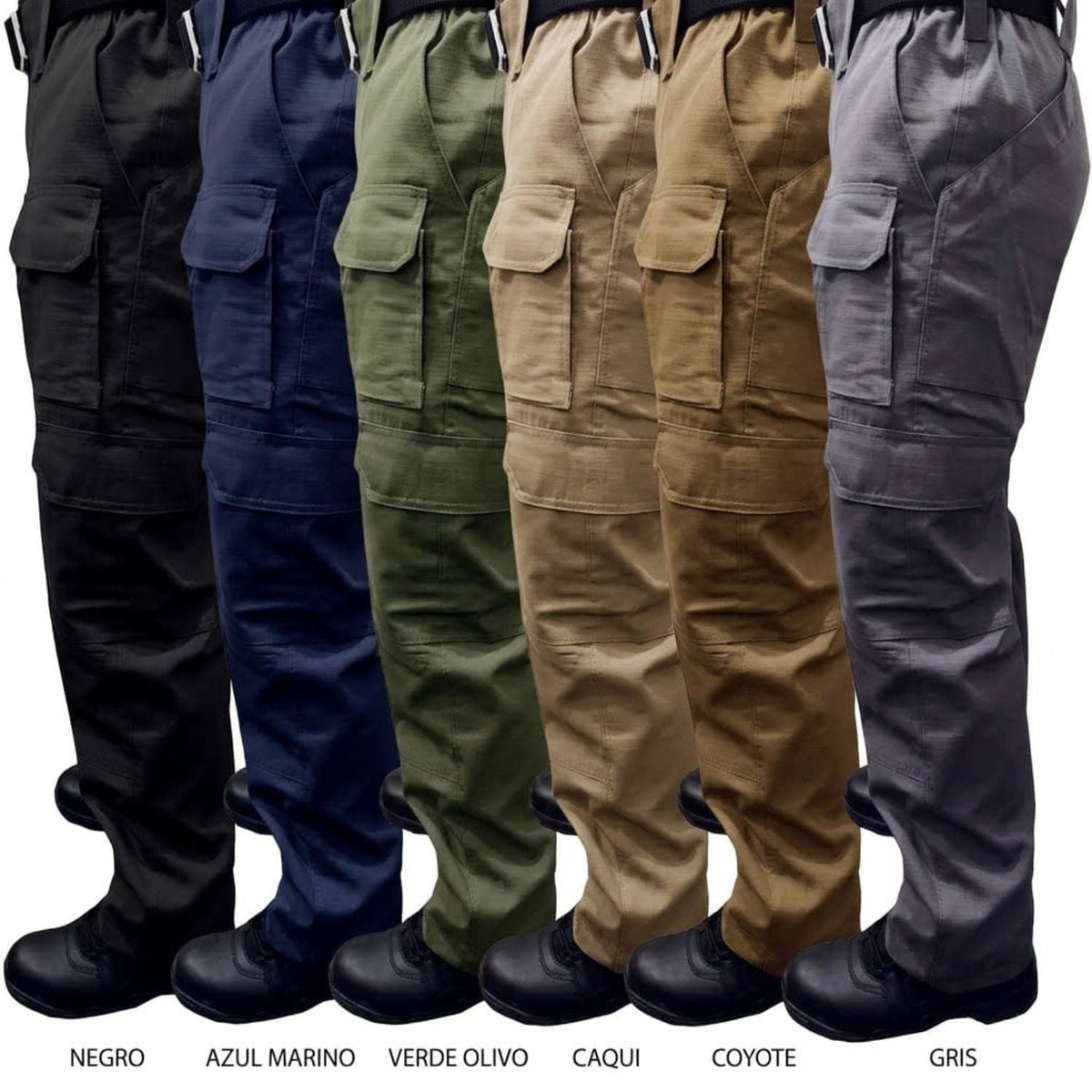 Pantalón cargo táctico con múltiples bolsillos y cintura elástica (SN284) - foto 4