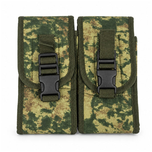 Par de cartucheras tácticas camuflaje con tapa de velcro y broche