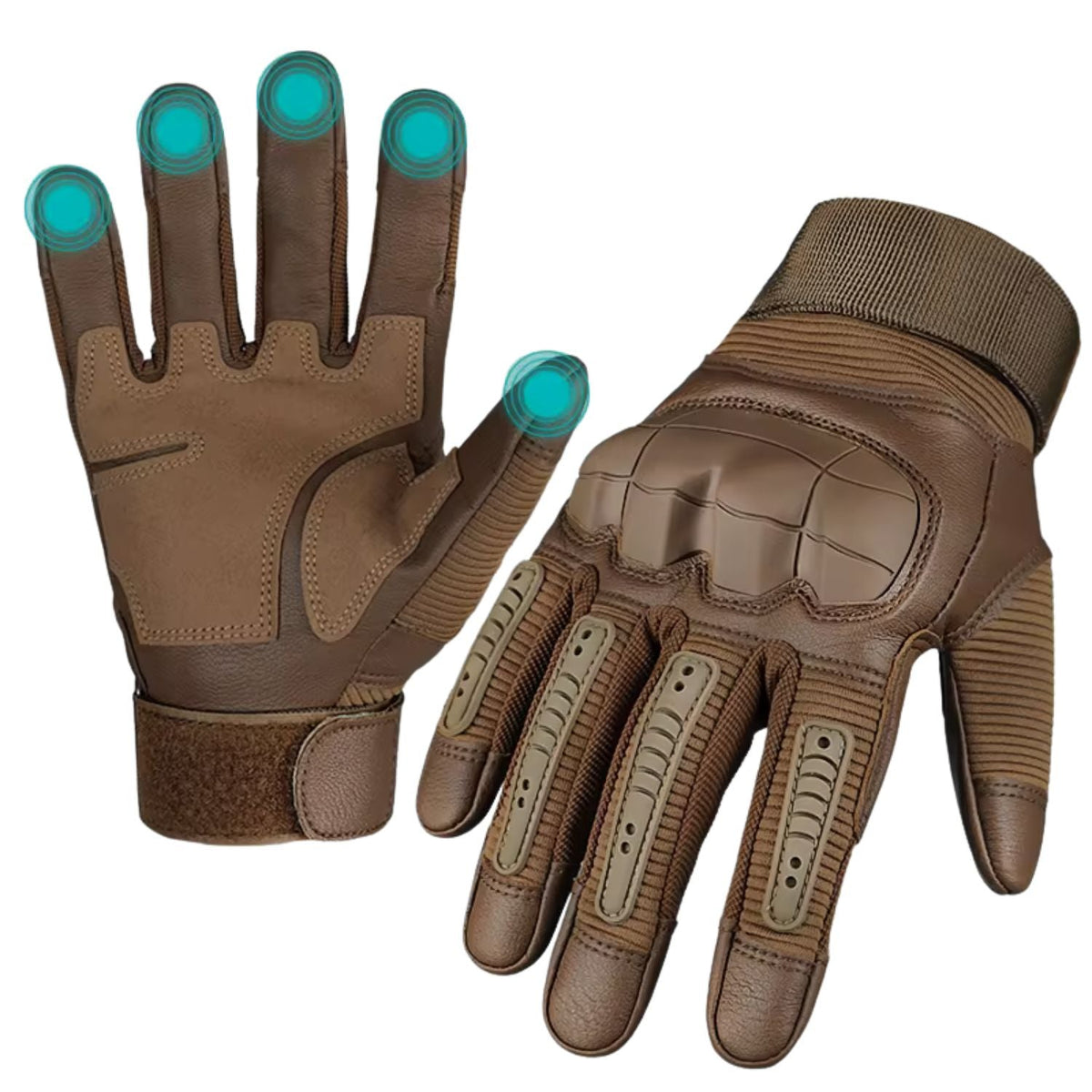 Guantes táctiles de cinco dedos con placas en nudillos y palma acolchada - foto 4