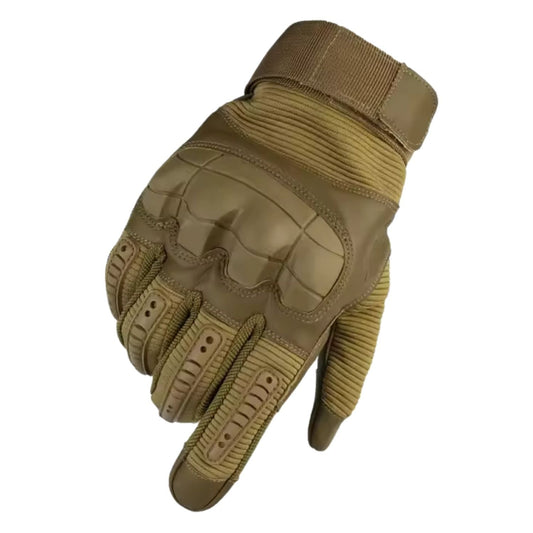 Guantes táctiles de cinco dedos con placas en nudillos y palma acolchada