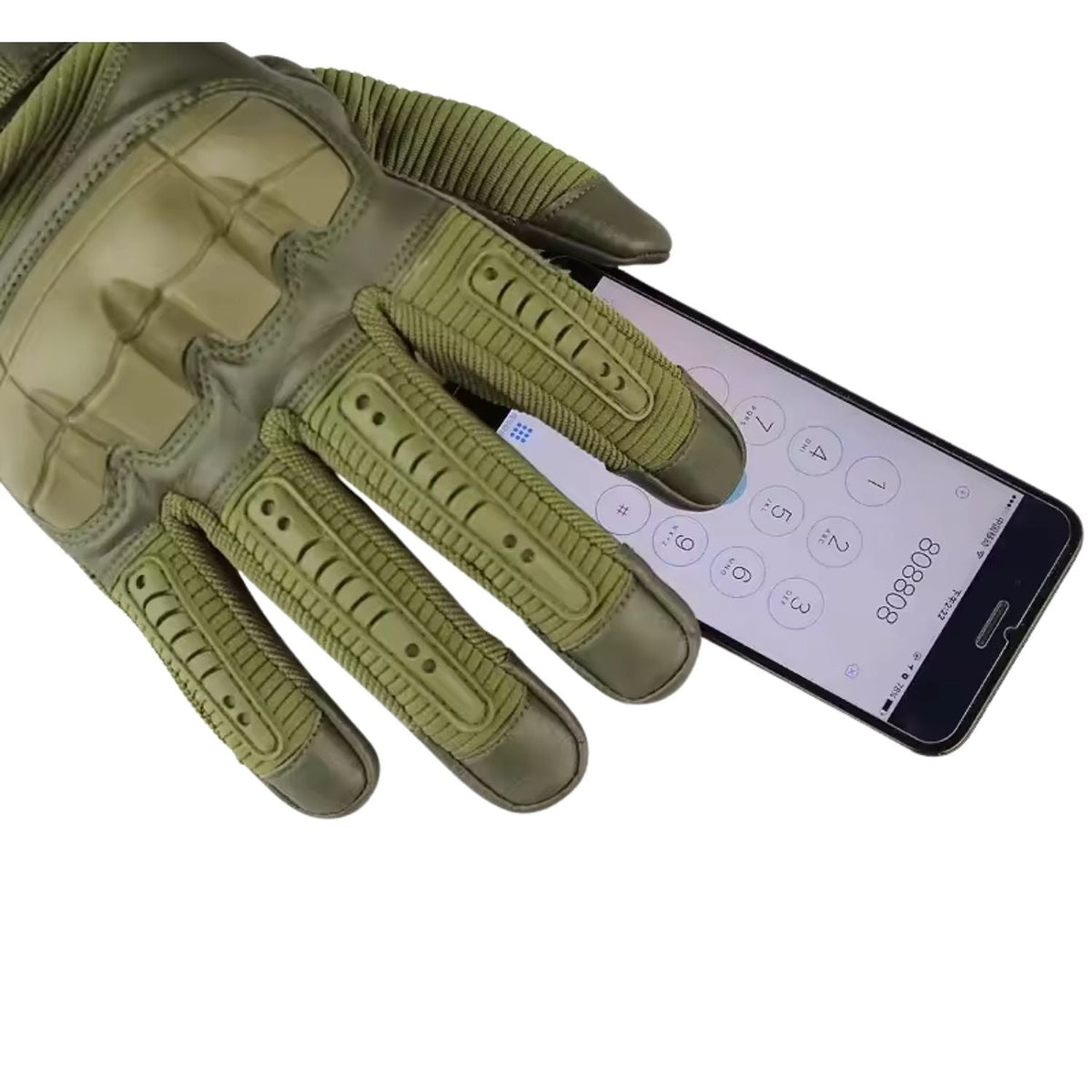 Guantes táctiles de cinco dedos con placas en nudillos y palma acolchada - foto 2