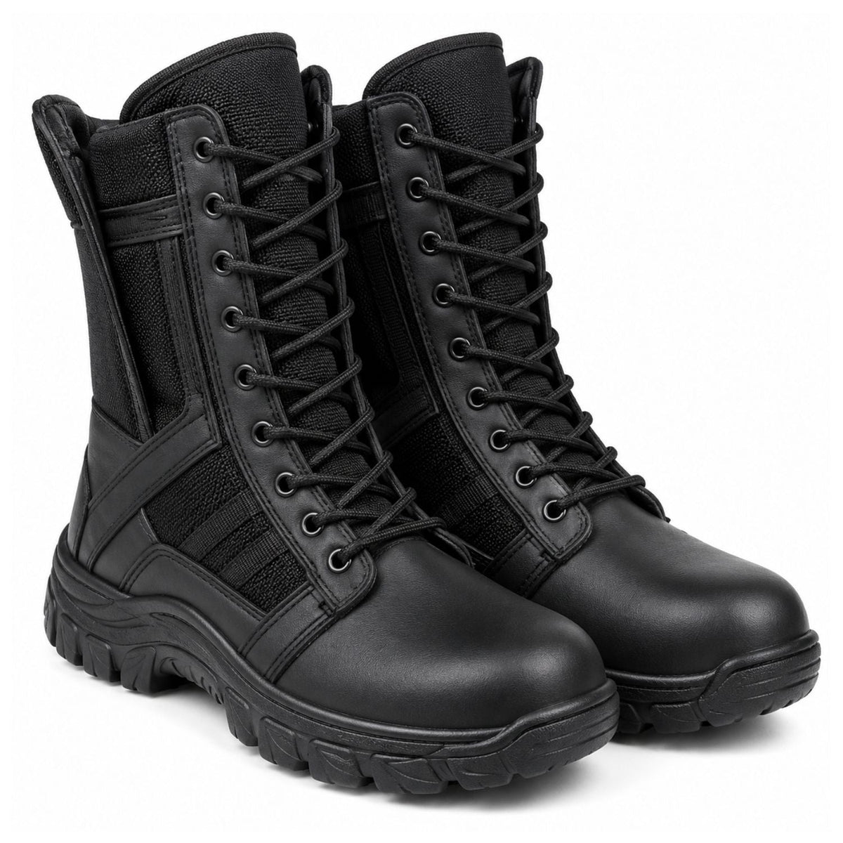 Bota táctica larga estilo SWAT de caña alta, antiderrapante, en negro o kaki