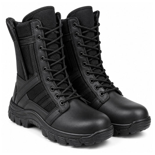 Bota táctica larga estilo SWAT de caña alta, antiderrapante, en negro o kaki