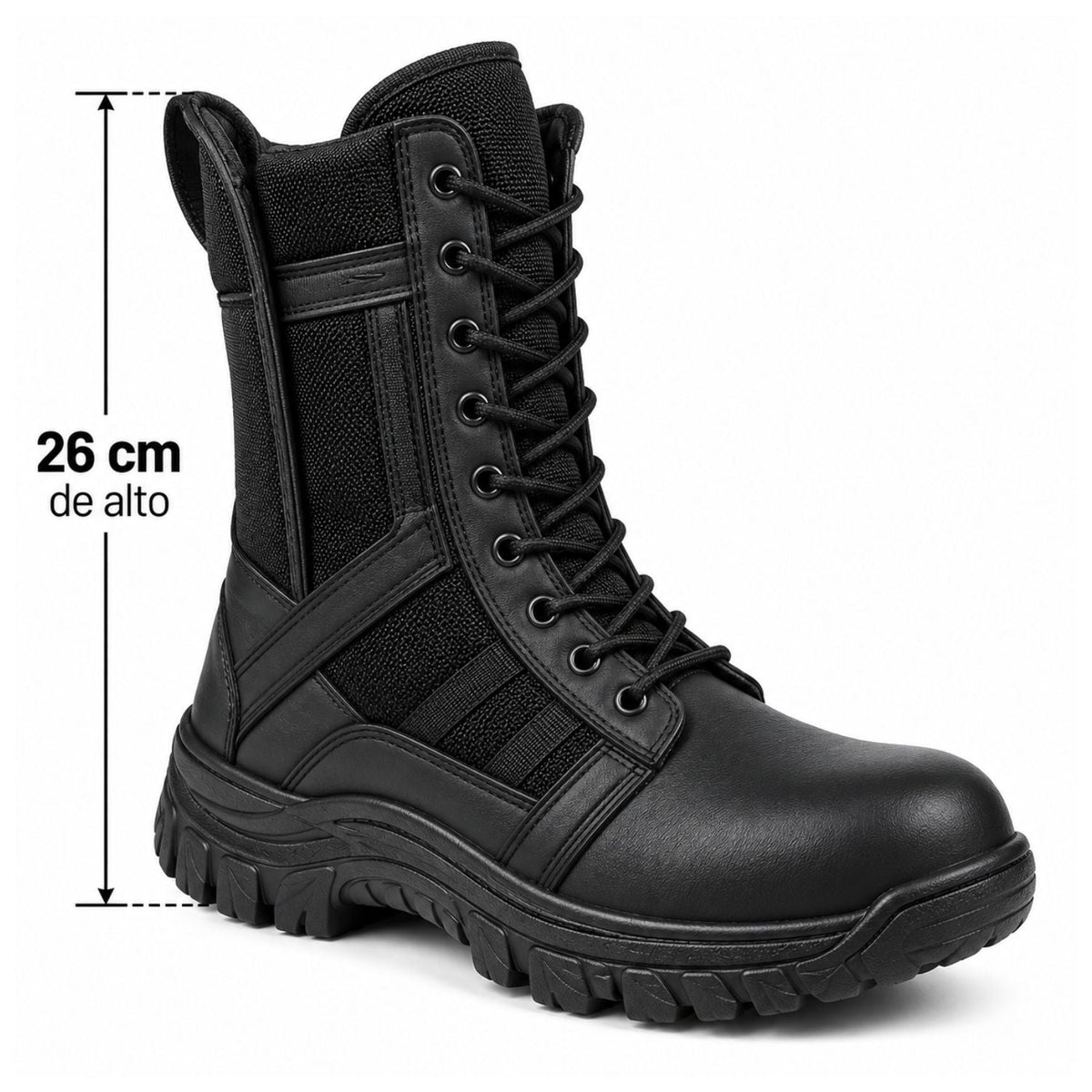 Bota táctica larga estilo SWAT de caña alta, antiderrapante, en negro o kaki - foto 3