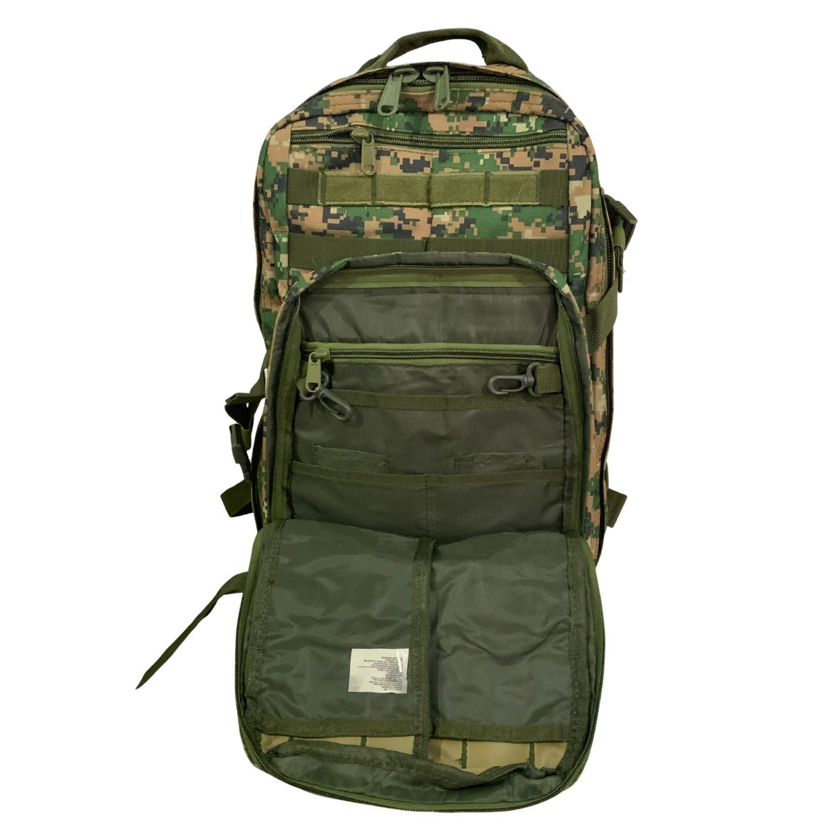 Mochila táctica verde pixel de 20 litros con ocho compartimentos y MOLLE - foto 4