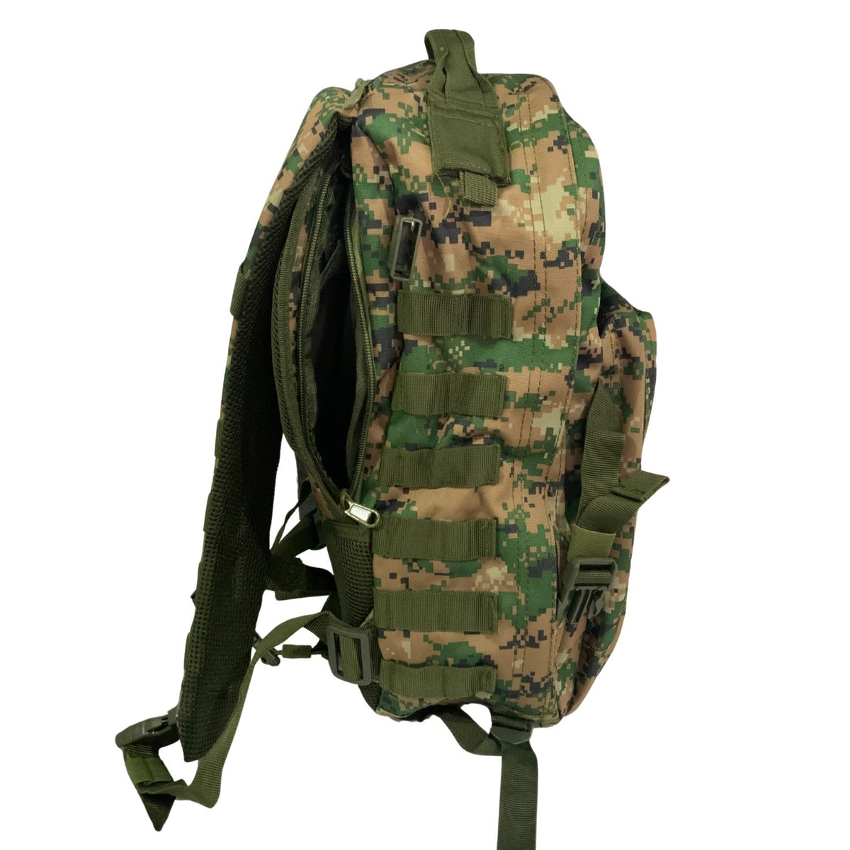 Mochila táctica verde pixel de 20 litros con ocho compartimentos y MOLLE - foto 7