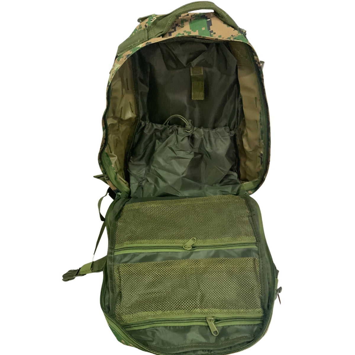 Mochila táctica verde pixel de 20 litros con ocho compartimentos y MOLLE - foto 3