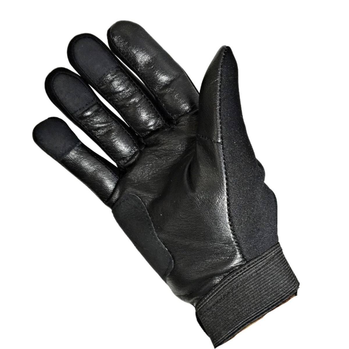Guantes de piel y neopreno con ajuste en la muñeca y dedos táctiles