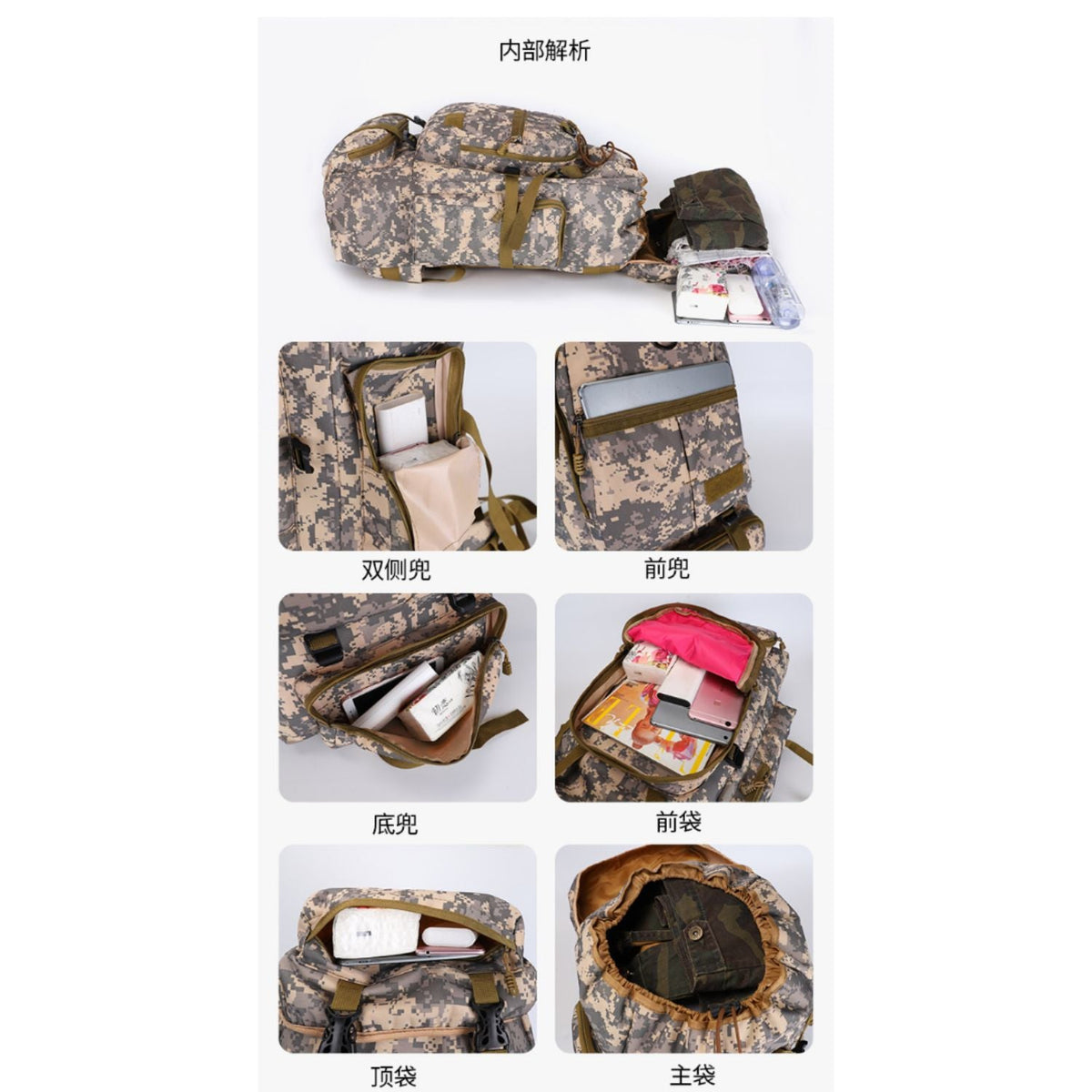 Mochila de senderismo de 75 litros con soporte de aluminio e impermeable - foto 4