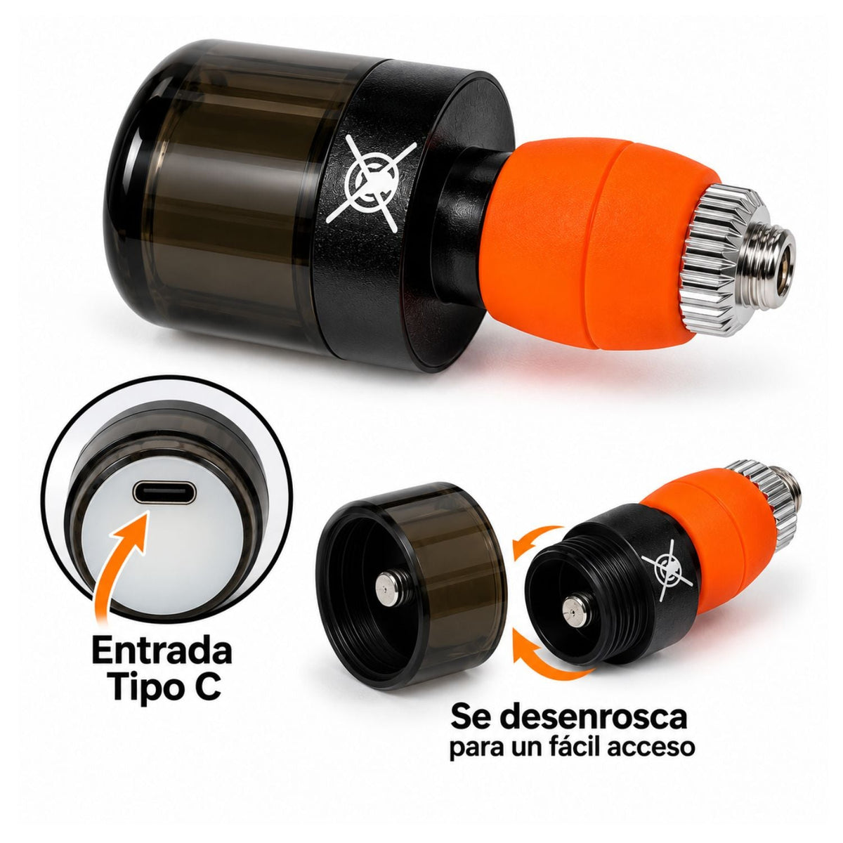 Luz LED recargable USB-C para extremo de manubrio de moto, 5 modos - foto 3