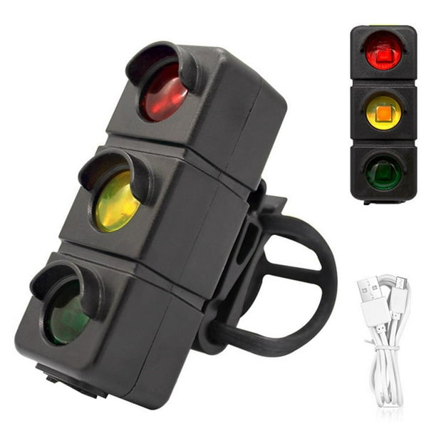 Luz trasera para bici tipo semáforo, 7 modos, resistente al agua, T-C3011
