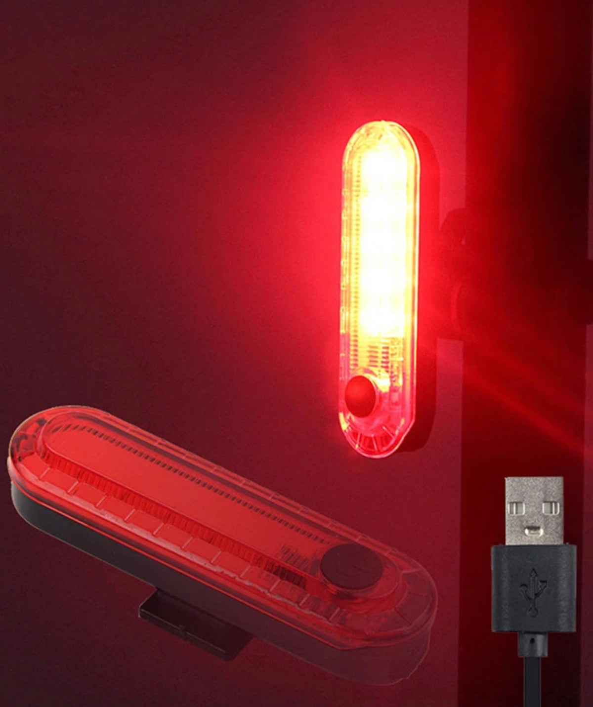 Luz trasera roja para bicicleta con USB T056