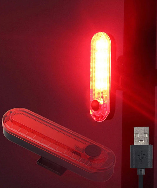 Luz trasera roja para bicicleta con USB T056
