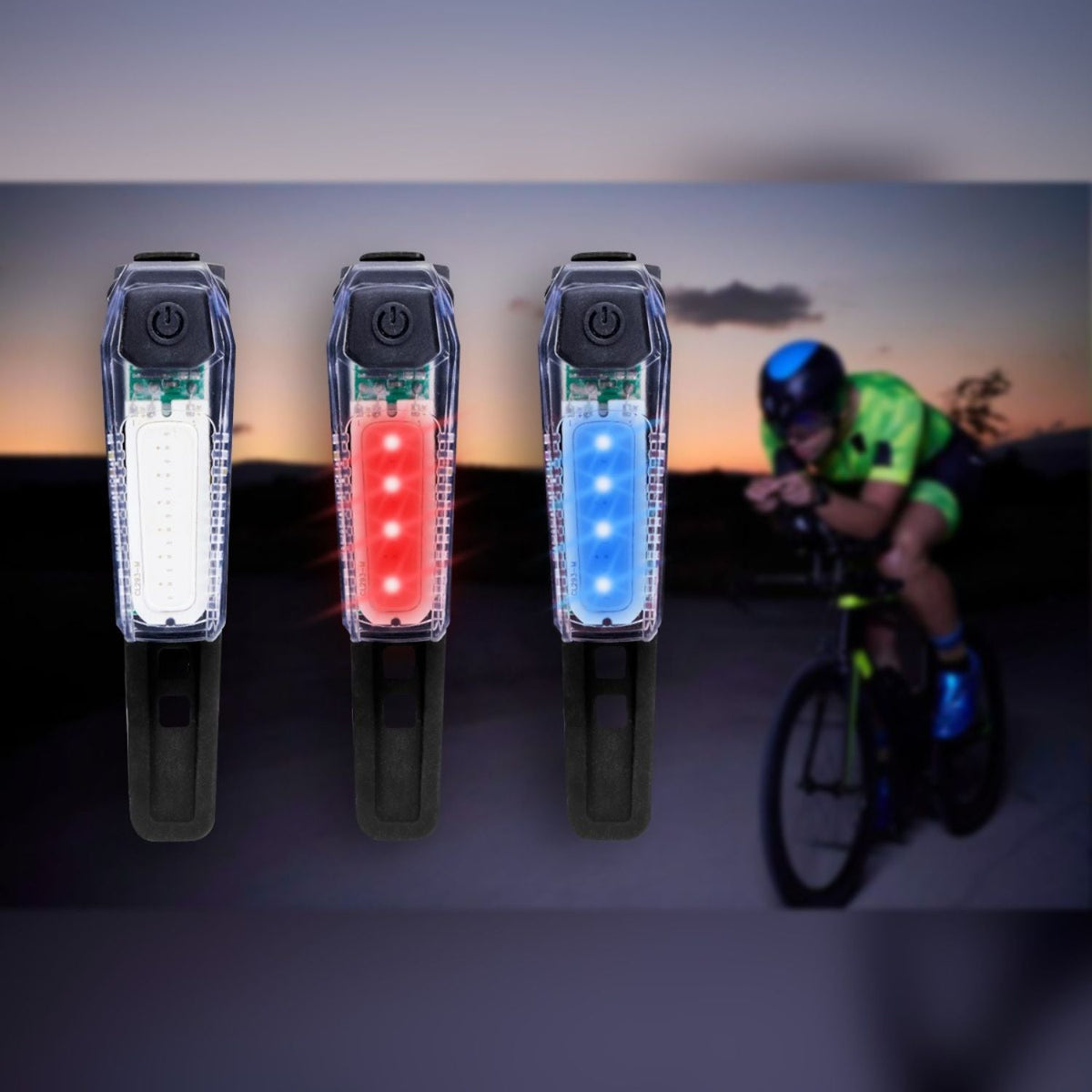 Luz trasera recargable para bici con efecto patrulla T1608AC - foto 4
