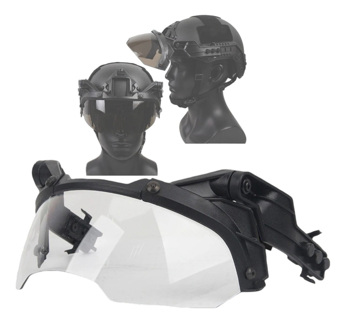 Careta con lentes protectora para casco táctico T50