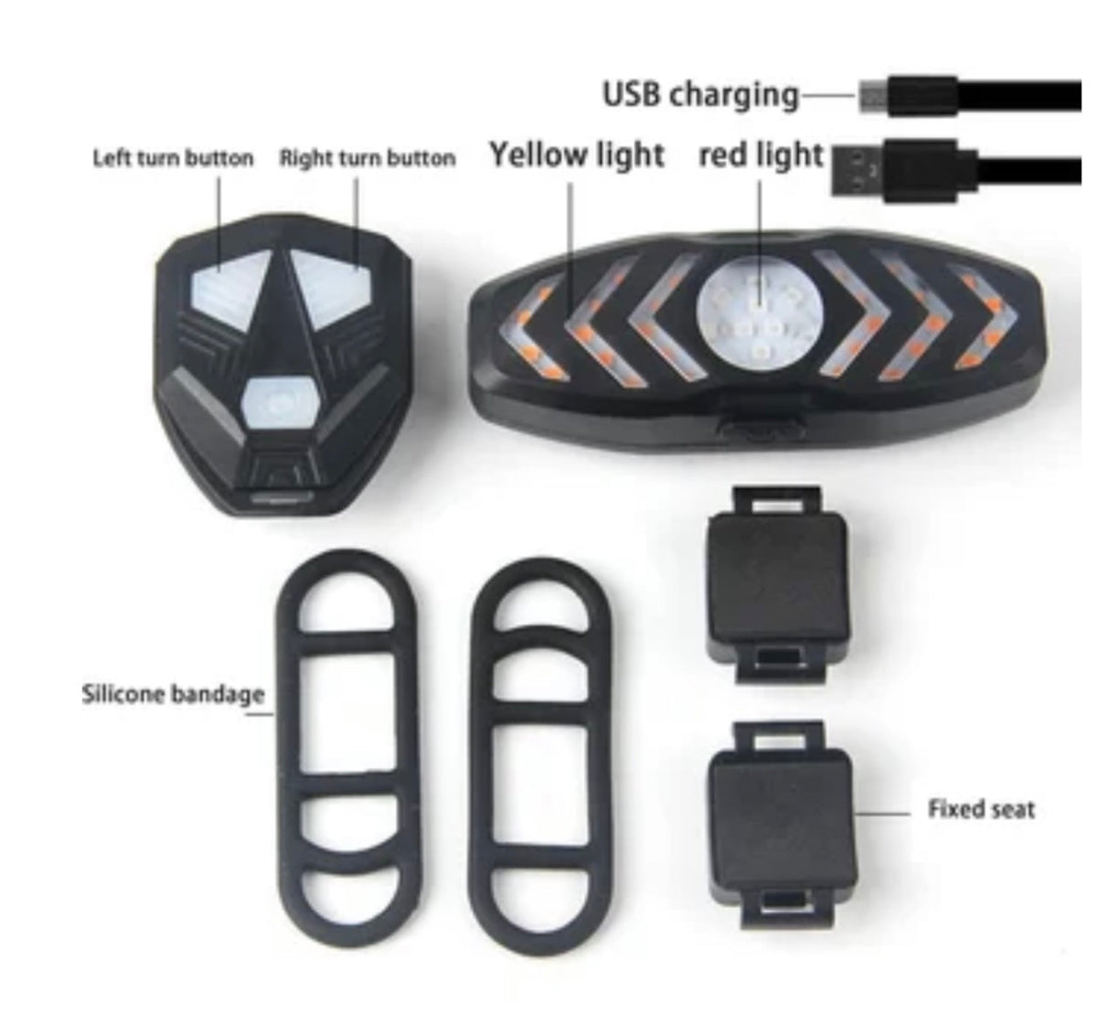 Luz trasera LED para bicicleta con direccionales y control inalámbrico T5508 - foto 4