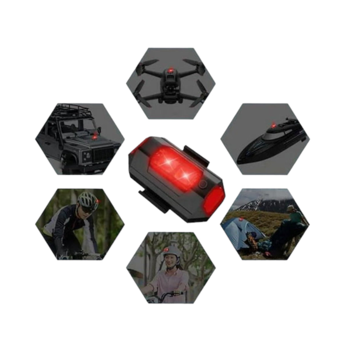 Mini luz LED estroboscópica en blanco, rojo y verde, modelo T968