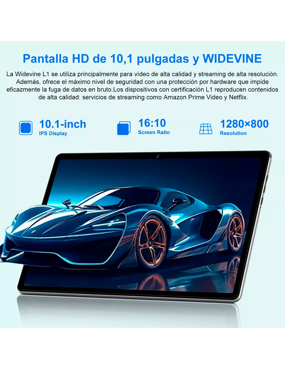 Tableta Q6 con Pantalla de 10.1" con Android 14  20 GB RAM 128 GB con Teclado y Mouse