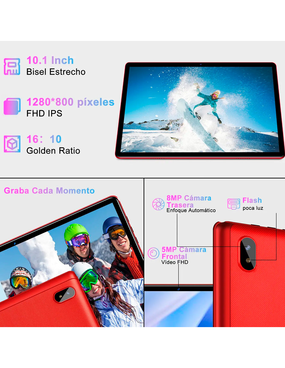 Tableta Q6 con Pantalla de 10.1" con Android 14  20 GB RAM 128 GB con Teclado y Mouse