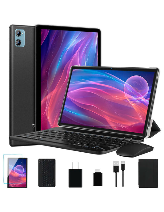 Tablet E15 Android 14 con teclado – Potencia portátil y conectividad total Negro
