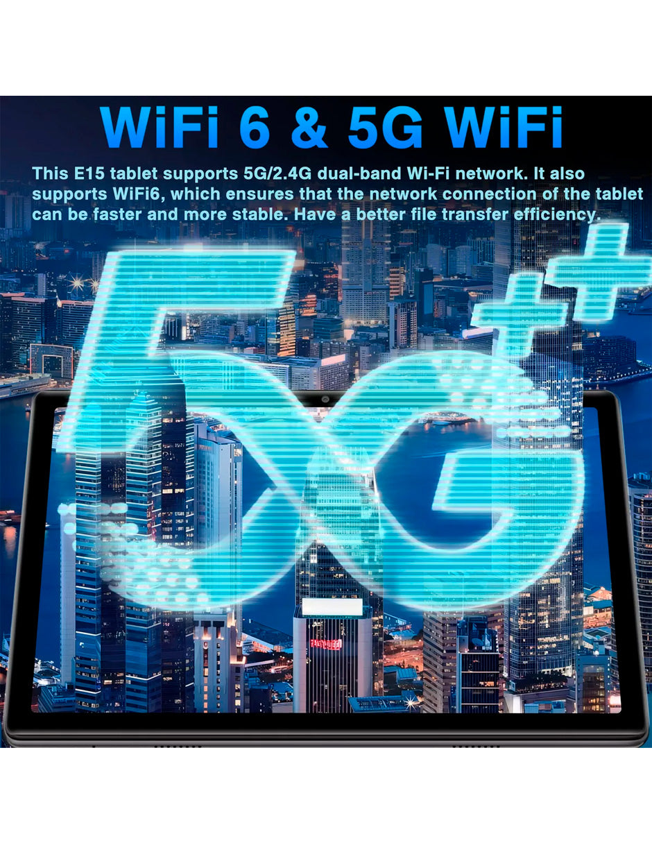 Tablet E15 Android 14 con teclado – Potencia portátil y conectividad total Azul