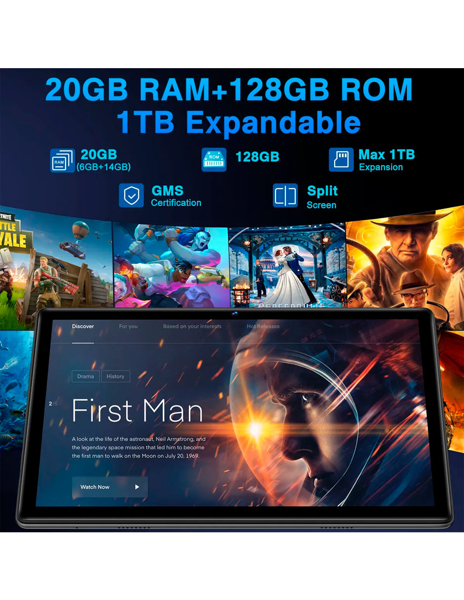 Tablet E15 Android 14 con teclado – Potencia portátil y conectividad total Negro