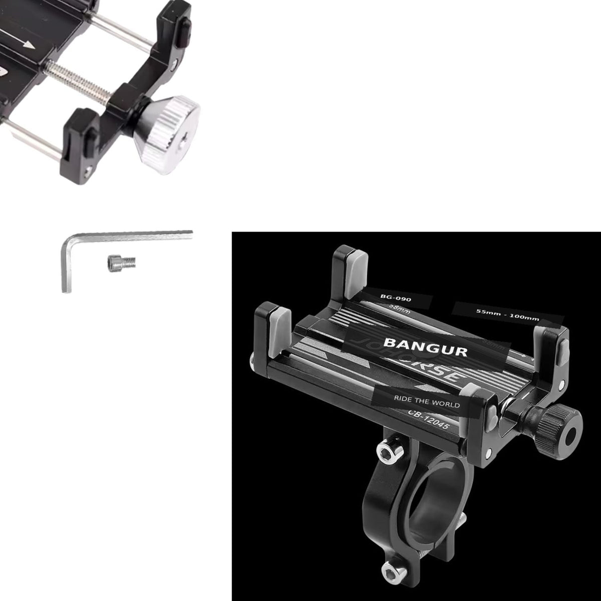 Soporte de celular antivibración con giro 360° para manubrio de moto y bici - foto 3