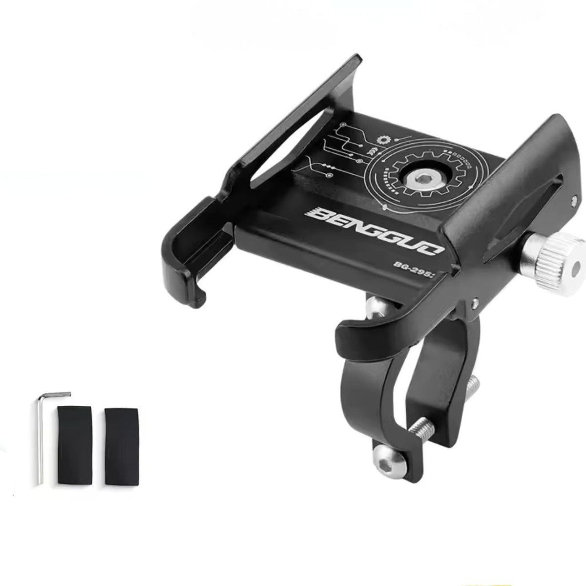 Soporte metálico de celular para moto y bicicleta, antivibración y ajustable - foto 2
