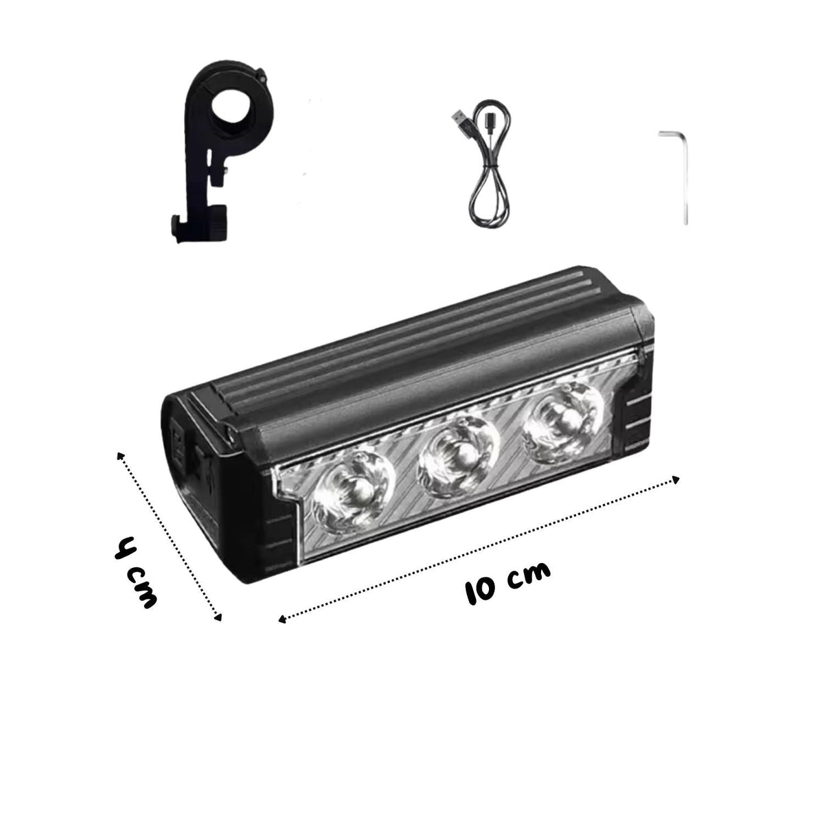 Lámpara frontal LED para bici de 1200 lm con luz ámbar y carga USB-C - foto 2