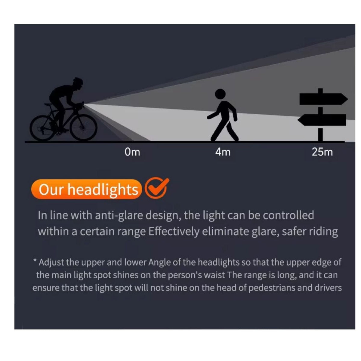 Lámpara frontal LED para bici de 1200 lm con luz ámbar y carga USB-C - foto 6