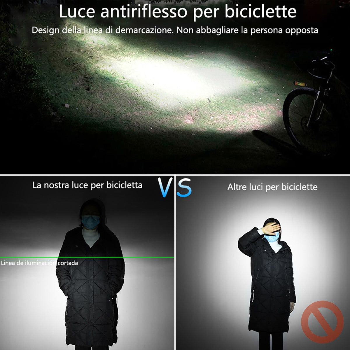 Luz frontal para bicicleta de 6000 lúmenes con 5 LED - foto 3