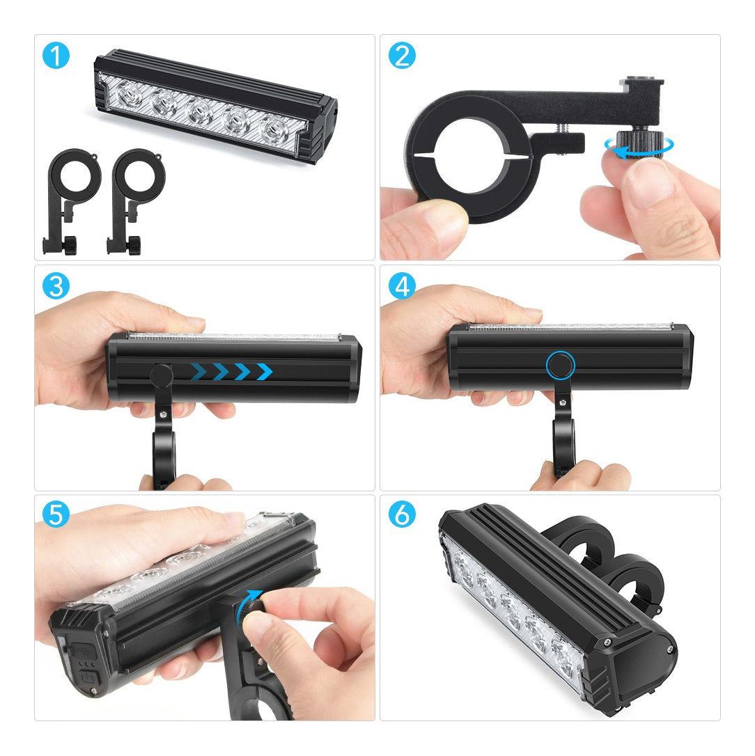 Luz frontal para bicicleta de 6000 lúmenes con 5 LED - foto 5