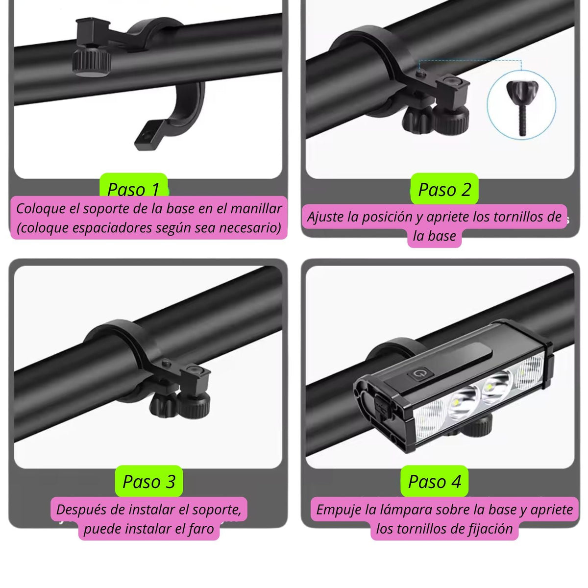 Luz LED para bici y moto recargable por USB-C con pantalla de batería - foto 2