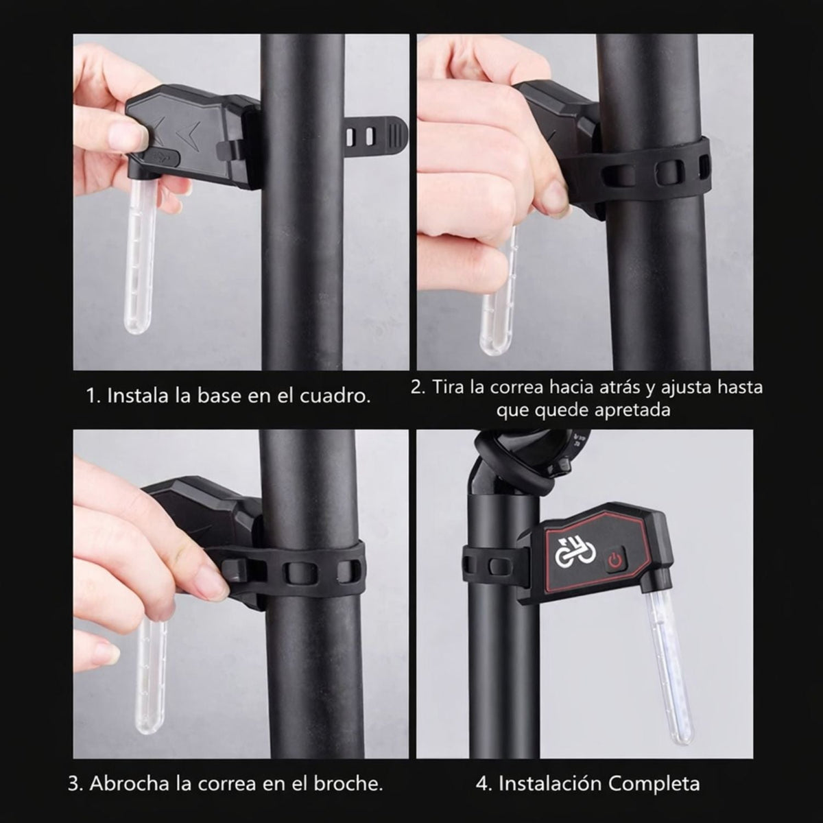 Luz trasera LED para bicicleta recargable USB-C, 8 modos y varios colores - foto 4