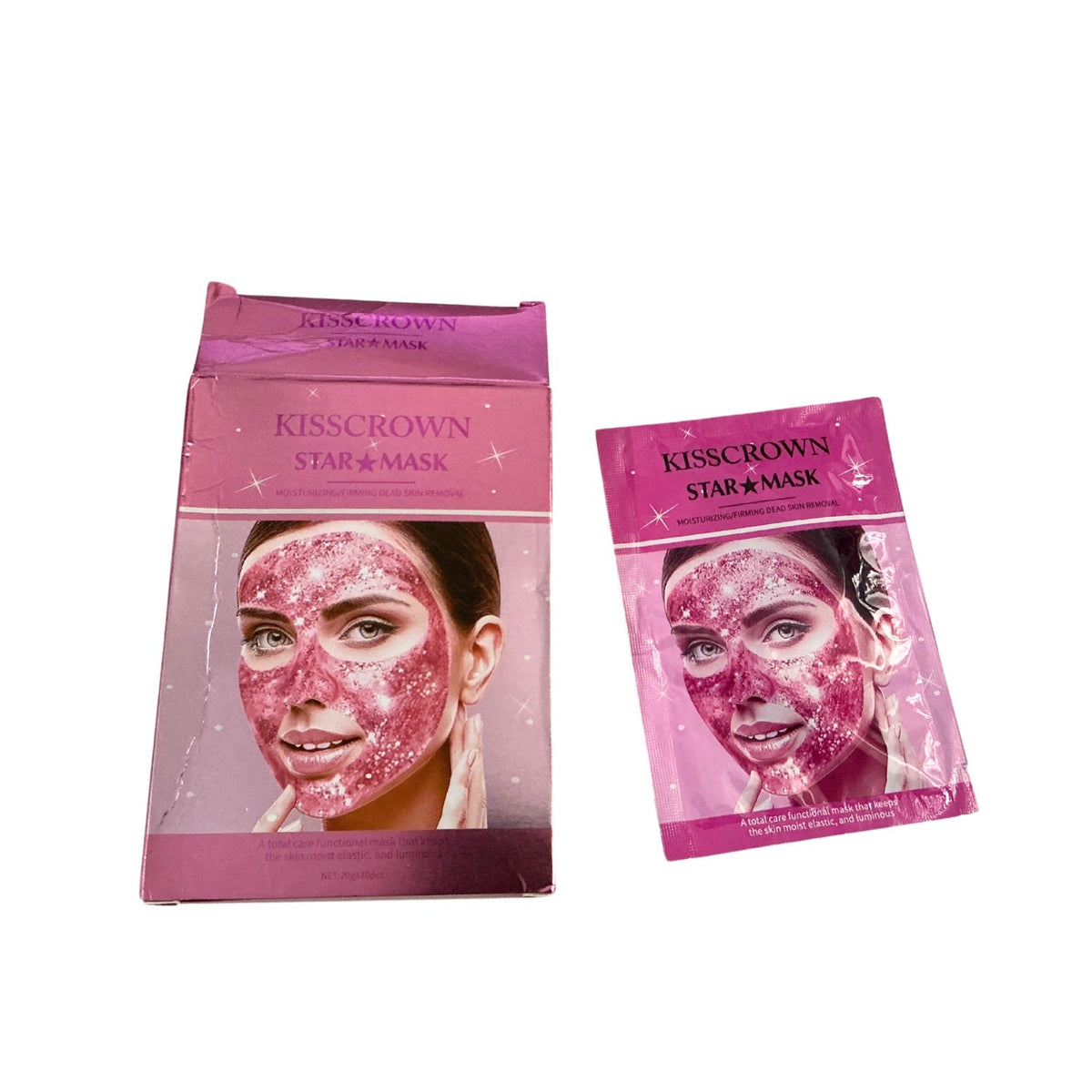 Mascarilla facial con diseño de estrellas, caja de 10 piezas