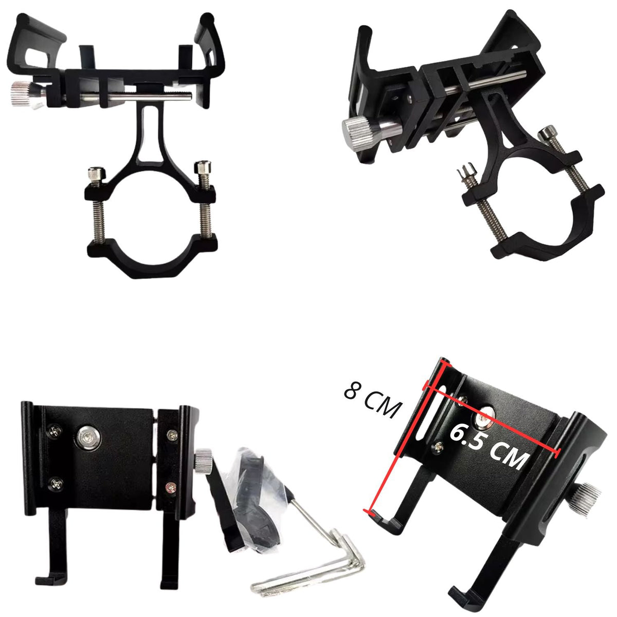 Soporte de celular antigolpes de metal para manubrio de moto, bici o scooter - foto 2
