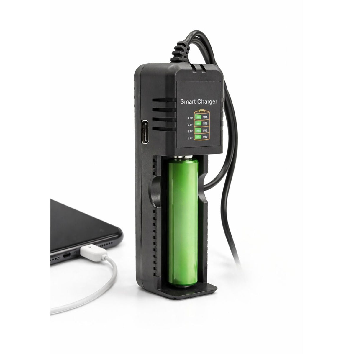 Cargador inteligente universal para baterías de litio 3.7 V con salida USB - foto 5