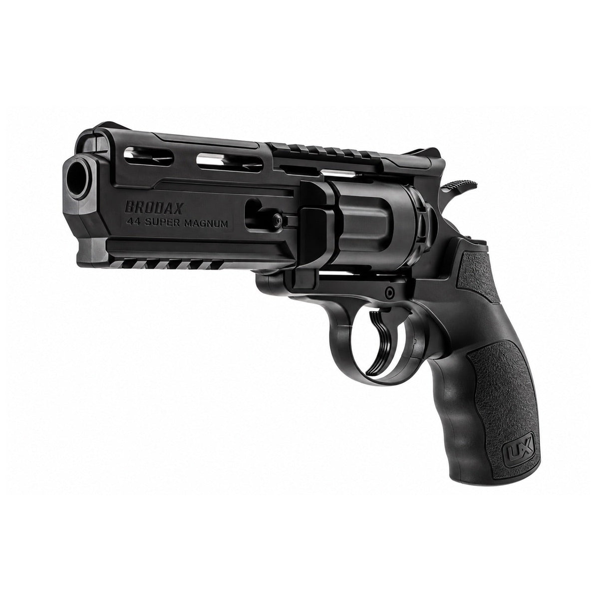 Revólver de aire Brodax .44 Super Magnum CO2 4.5 mm con cañón de 14 cm